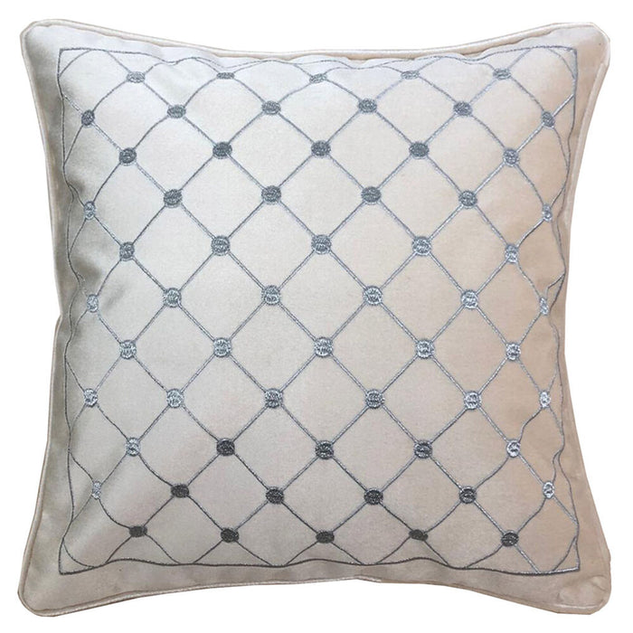 Cushion DKD Home Decor White Grey Polyester Velvet Rhombus (45 x 10 x 45 cm)