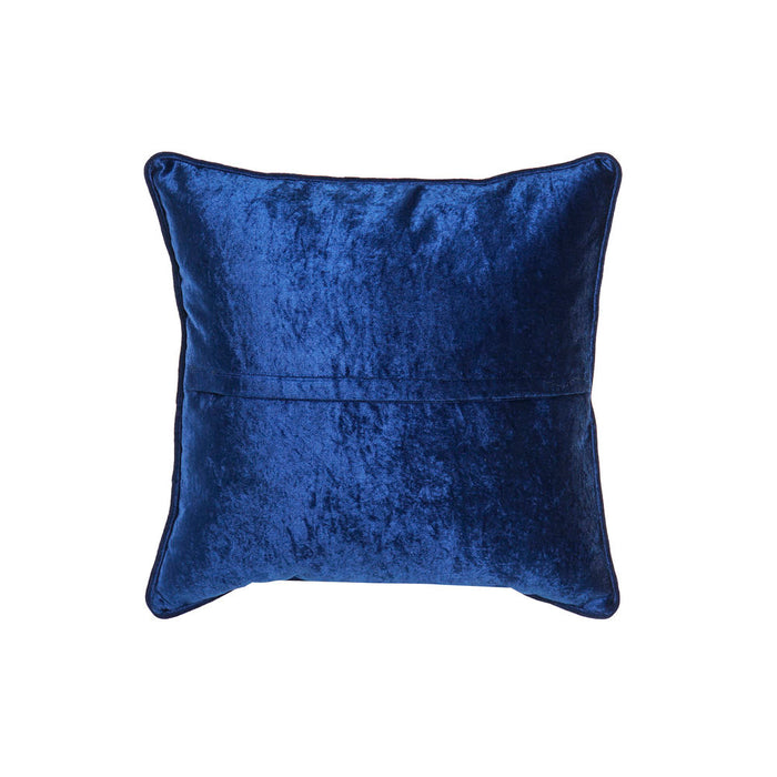 Cushion DKD Home Decor Blue Polyester Velvet Golden (45 x 10 x 45 cm)