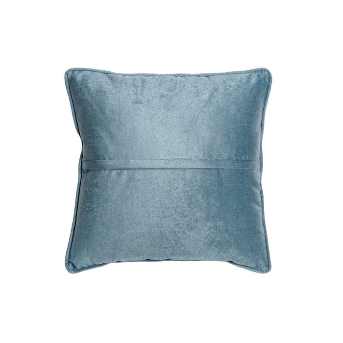 Cushion DKD Home Decor Blue Polyester Velvet Golden (45 x 10 x 45 cm)