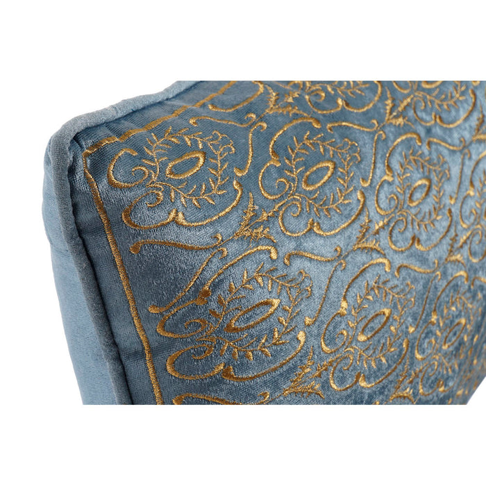 Cushion DKD Home Decor Blue Polyester Velvet Golden (50 x 10 x 30 cm)