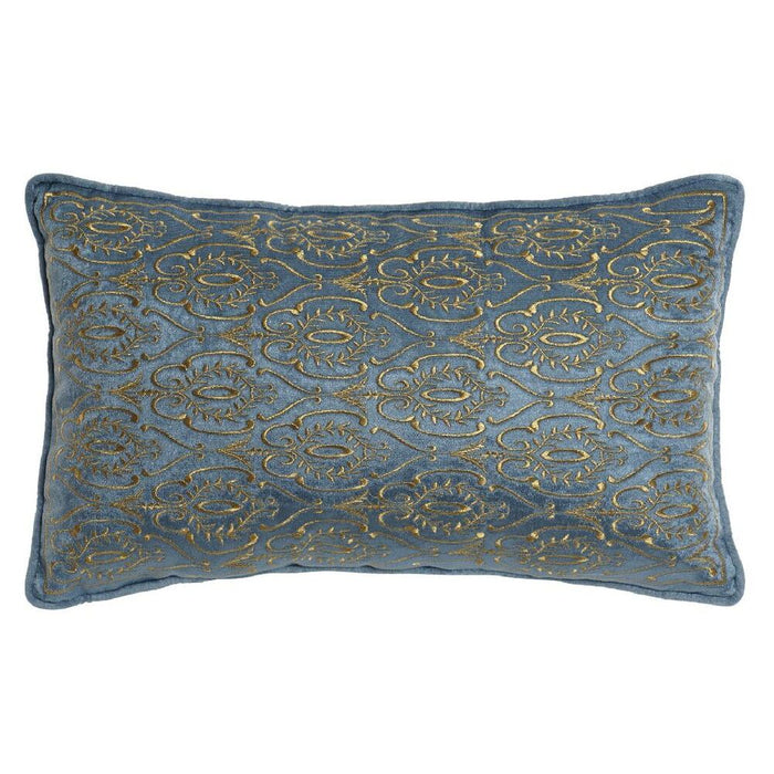 Cushion DKD Home Decor Blue Polyester Velvet Golden (50 x 10 x 30 cm)