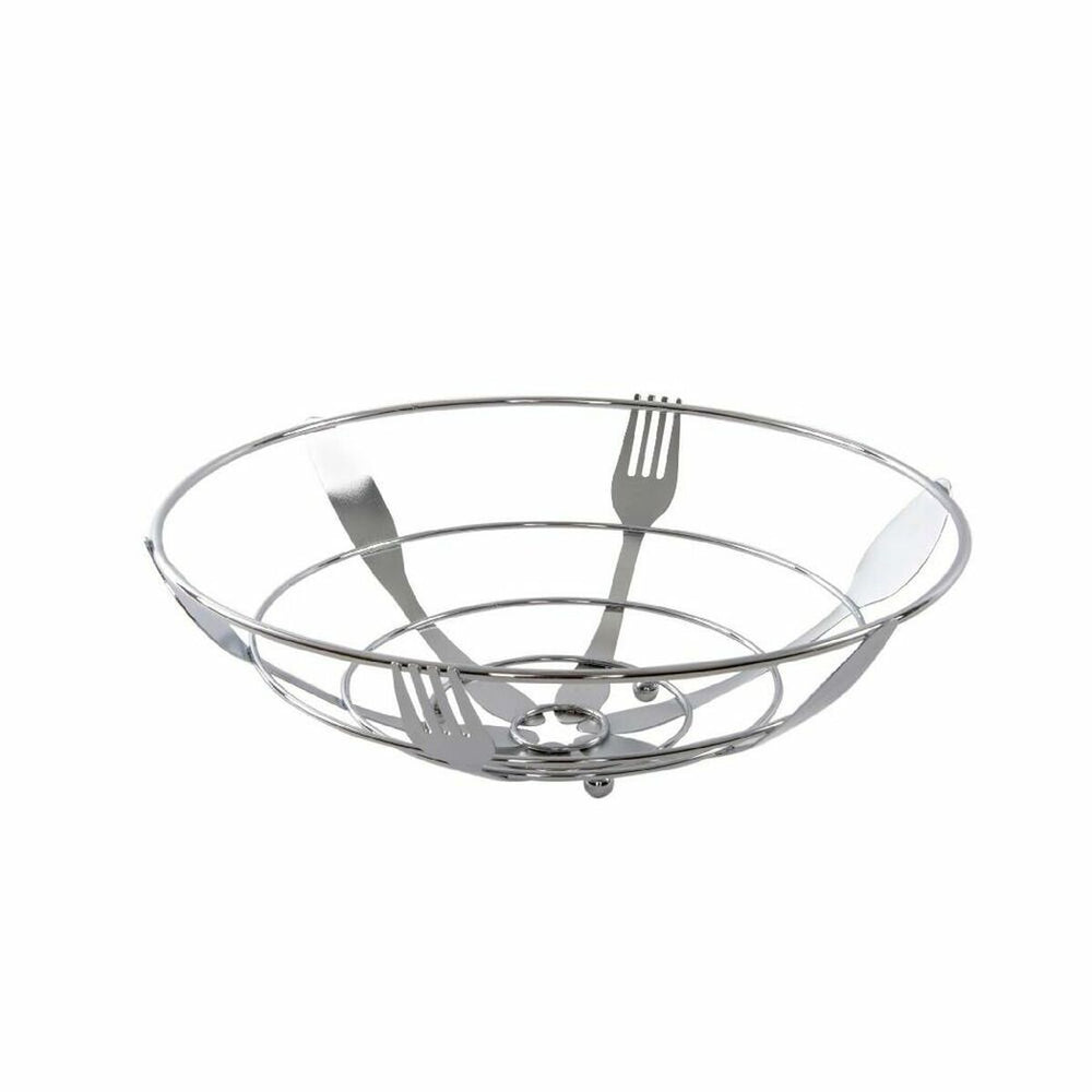 Fruit Bowl DKD Home Decor Silver Metal Plastic