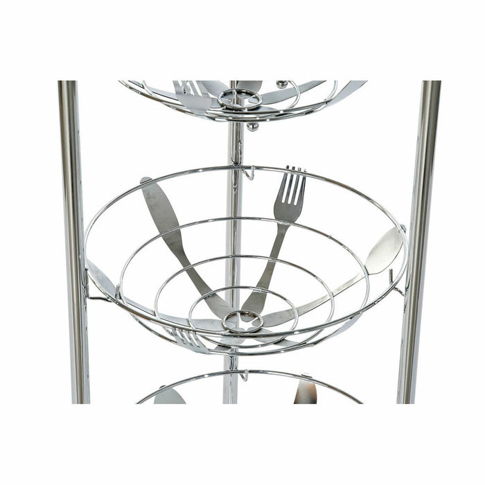Fruit Bowl DKD Home Decor 28 x 28 x 95 cm Silver Stainless chrome metal