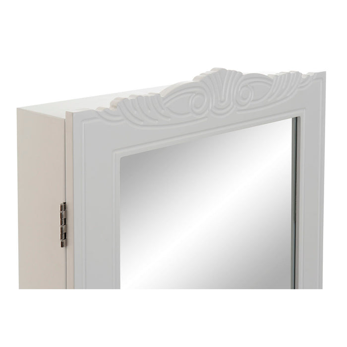 Mirror DKD Home Decor Jewelry box White Multicolour Wood Mirror MDF Wood 41 x 36 x 156 cm