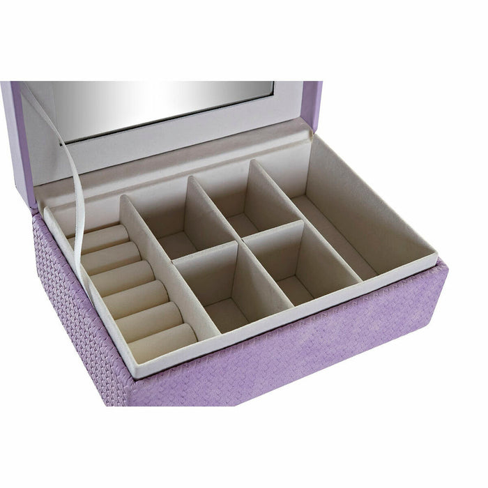 Jewelry box DKD Home Decor 8424001859931 18 x 12 x 7,5 cm Mirror Lilac