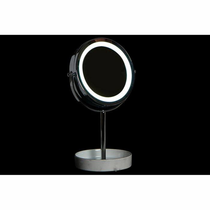 Magnifying Mirror with LED DKD Home Decor 14,5 x 14,5 x 33 cm Ceramic White Metallic