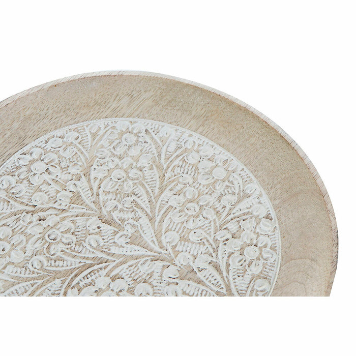 Valet Tray DKD Home Decor White Brown Mango wood 20,5 x 20,5 x 2,5 cm