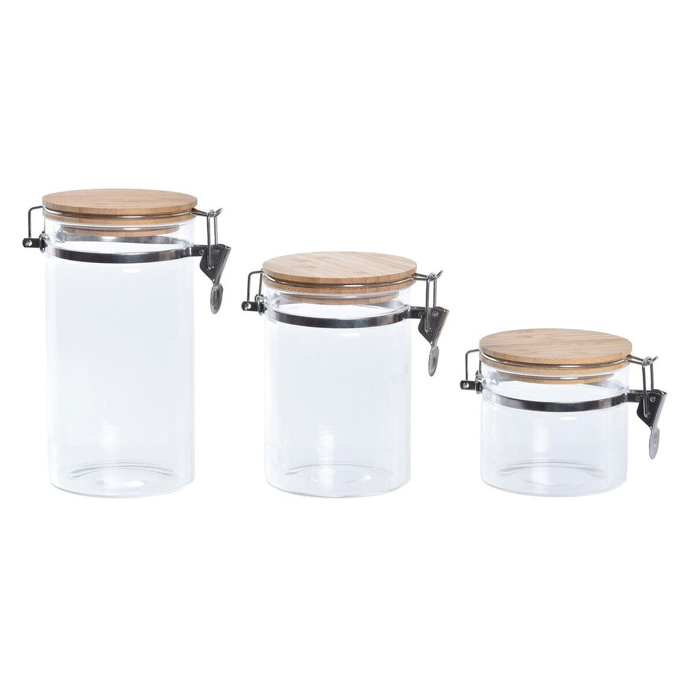 3 Tubs DKD Home Decor Transparent Natural 14 x 10 x 26,3 cm