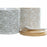 Sugar Bowl DKD Home Decor Beige Grey Natural Bamboo Stoneware 4 Pieces 9,5 x 9,5 x 9,5 cm