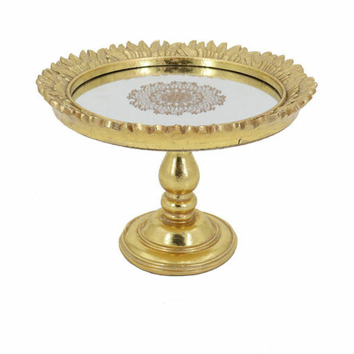 Tray DKD Home Decor 23,5 x 23,5 x 16,5 cm Mirror Golden Resin