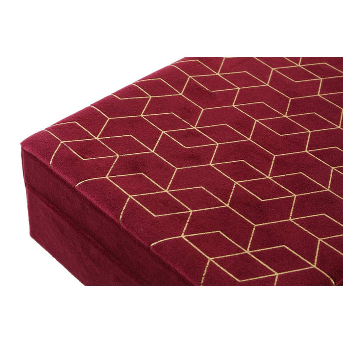 Jewelry box DKD Home Decor Purple Pink Golden Wood 24 x 16 x 7 cm (2 Units)