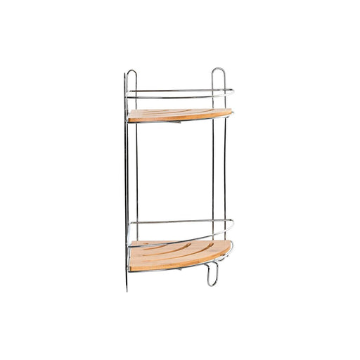 Corner Shelves DKD Home Decor Natural Bamboo Stainless chrome metal 2 Shelves 19,5 x 19,5 x 36,5 cm