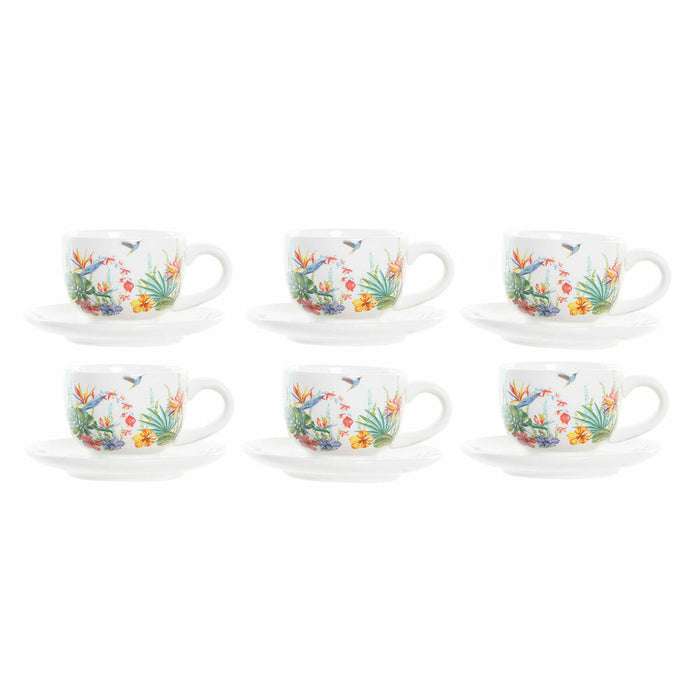 Piece Coffee Cup Set DKD Home Decor Multicolour 180 ml Dolomite