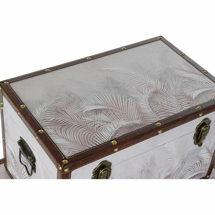 Set of Chests DKD Home Decor Canvas MDF Tropical (59,5 x 34 x 34 cm)