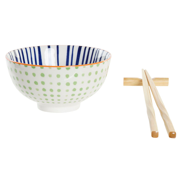 Sushi Set DKD Home Decor White Bamboo Stoneware Oriental 30 x 21 x 7 cm (6 Pieces)