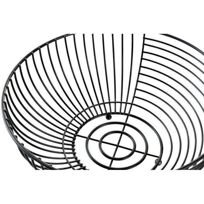 Fruit Bowl DKD Home Decor Black Metal 28 x 28 x 12 cm