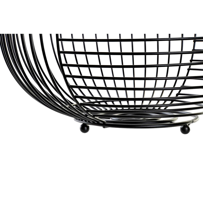 Fruit Bowl DKD Home Decor Black Metal 28 x 28 x 12 cm