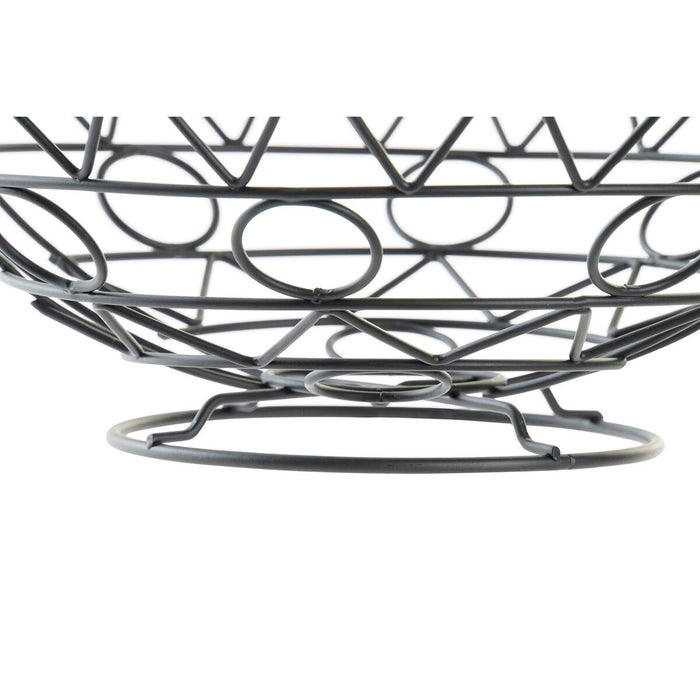 Fruit Bowl DKD Home Decor Black Metal 28 x 28 x 10 cm