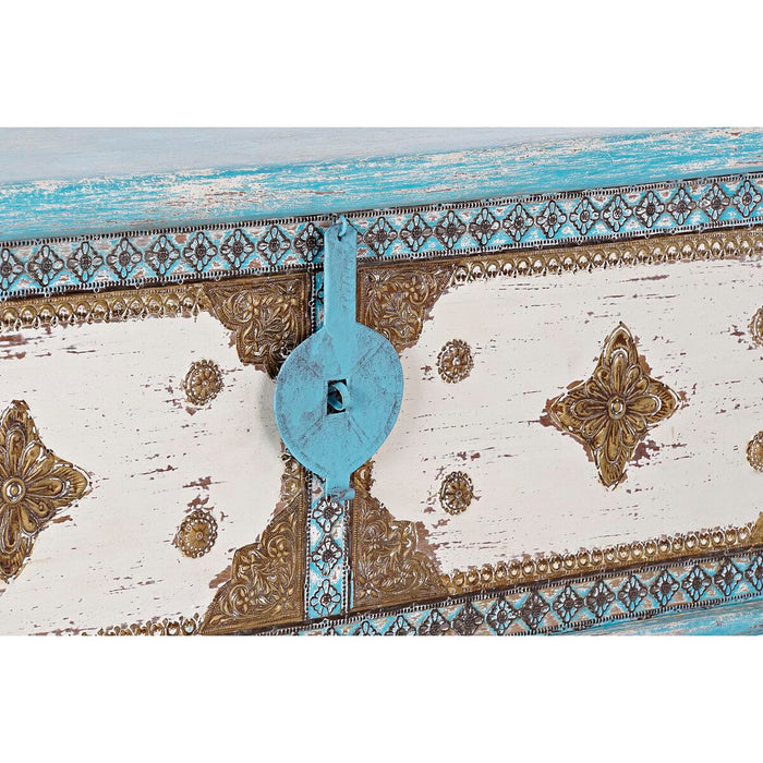 Chest DKD Home Decor Blue Brass Mango wood 116 x 40 x 45 cm