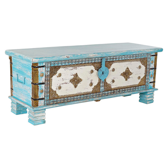 Chest DKD Home Decor Blue Brass Mango wood 116 x 40 x 45 cm