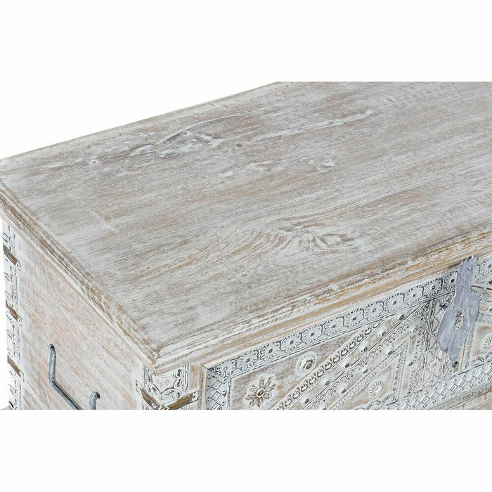 Chest DKD Home Decor 88 x 40 x 45 cm White Brass Mango wood