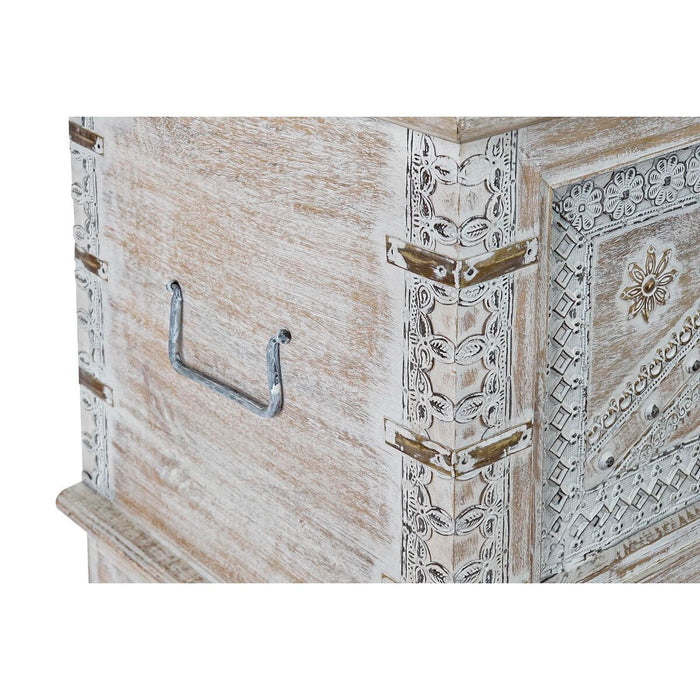 Chest DKD Home Decor 88 x 40 x 45 cm White Brass Mango wood