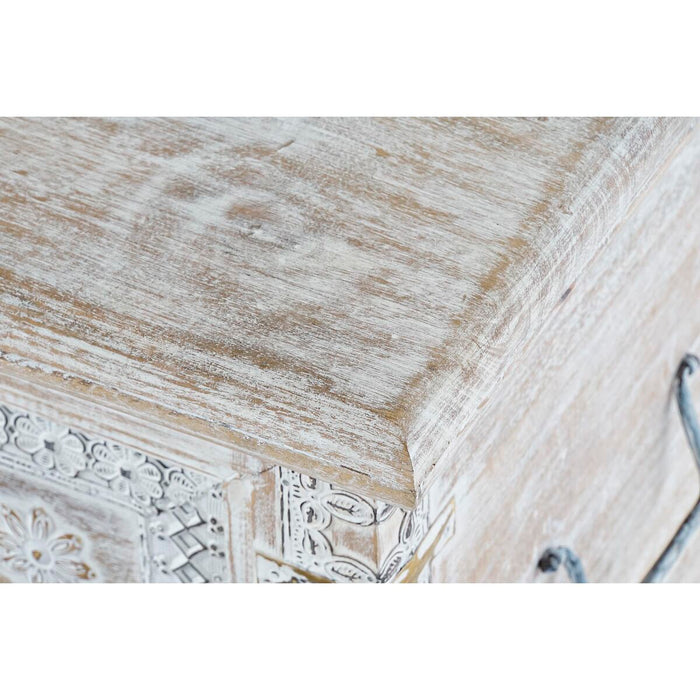 Chest DKD Home Decor 88 x 40 x 45 cm White Brass Mango wood