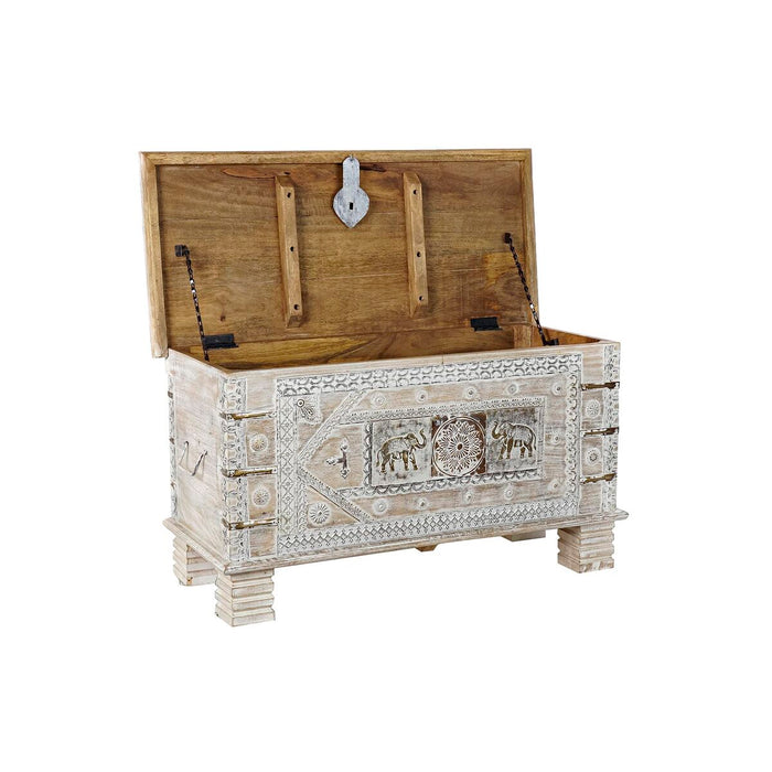 Chest DKD Home Decor White Brass Mango wood 89 x 40 x 48 cm