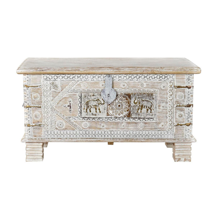 Chest DKD Home Decor White Brass Mango wood 89 x 40 x 48 cm