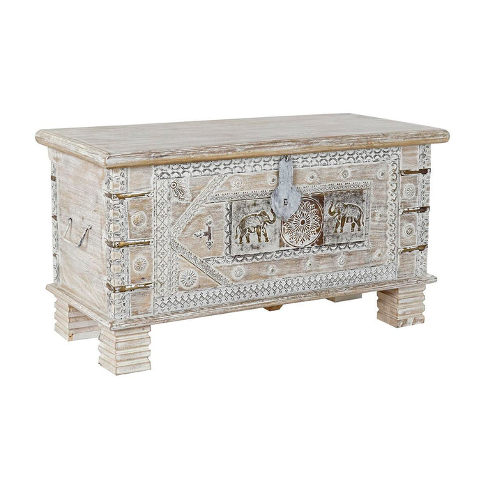 Chest DKD Home Decor White Brass Mango wood 89 x 40 x 48 cm