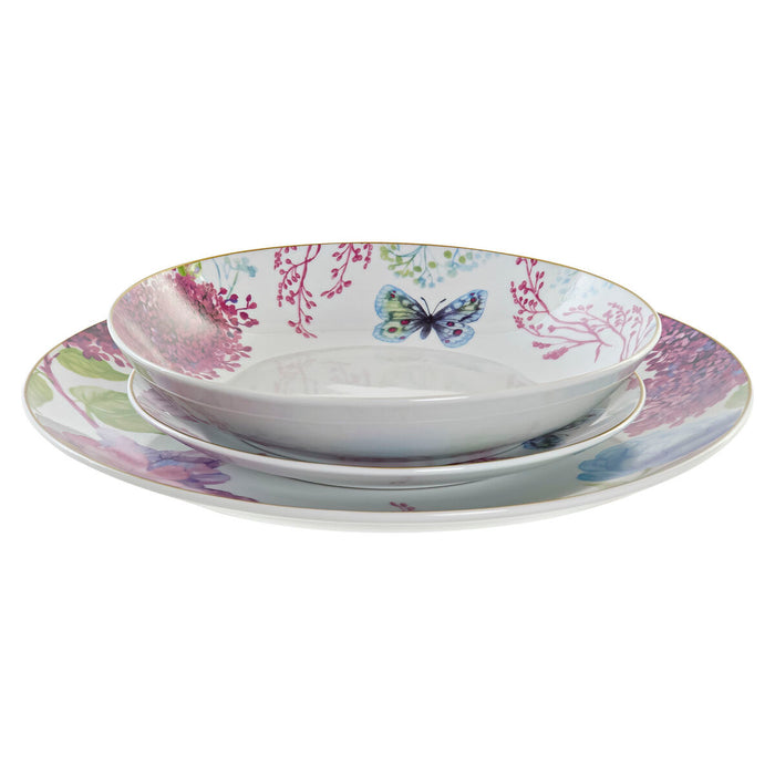 Dinnerware Set DKD Home Decor Butterfly Porcelain (18 pcs)