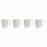 4 Piece Mug Set DKD Home Decor Natural Rubber wood White 300 ml Stoneware