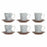 Piece Coffee Cup Set DKD Home Decor Blue Brown Rubber wood White Stoneware 150 ml