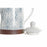 Teapot DKD Home Decor Blue White Brown Rubber wood Stoneware