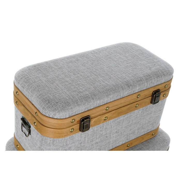 Set of Chests DKD Home Decor 60 x 36 x 34 cm Natural Grey Wood