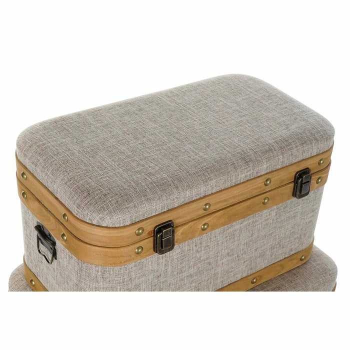 Set of Chests DKD Home Decor 60 x 36 x 34 cm Natural Beige Wood