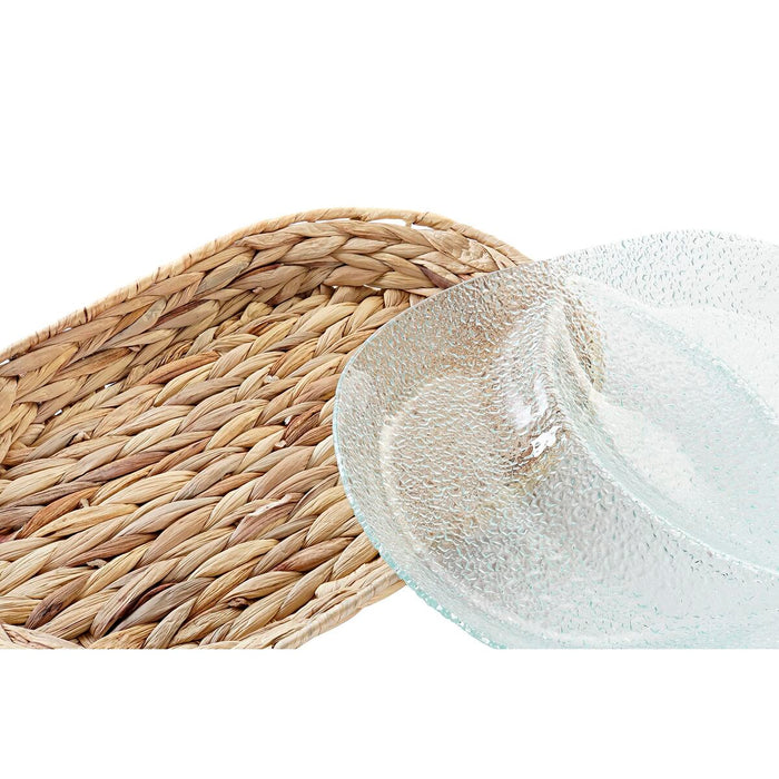 Snack tray DKD Home Decor 38 x 25 x 4 cm Crystal Natural Transparent