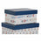 Set of Stackable Organising Boxes DKD Home Decor Navy White Navy Blue Cardboard (43,5 x 33,5 x 15,5 cm)