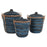 Basket set DKD Home Decor Blue Black Boho 51 x 51 x 65 cm