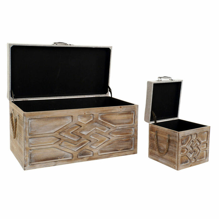 Set of Chests DKD Home Decor Fir 80 x 40 x 44 cm Ethnic