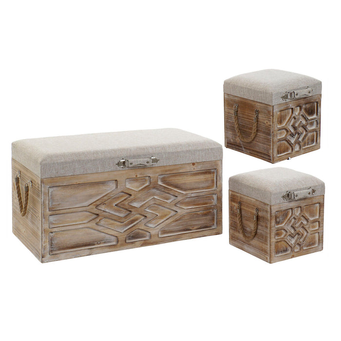 Set of Chests DKD Home Decor Fir 80 x 40 x 44 cm Ethnic