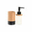 Soap Dispenser DKD Home Decor Black Natural Bamboo polypropylene