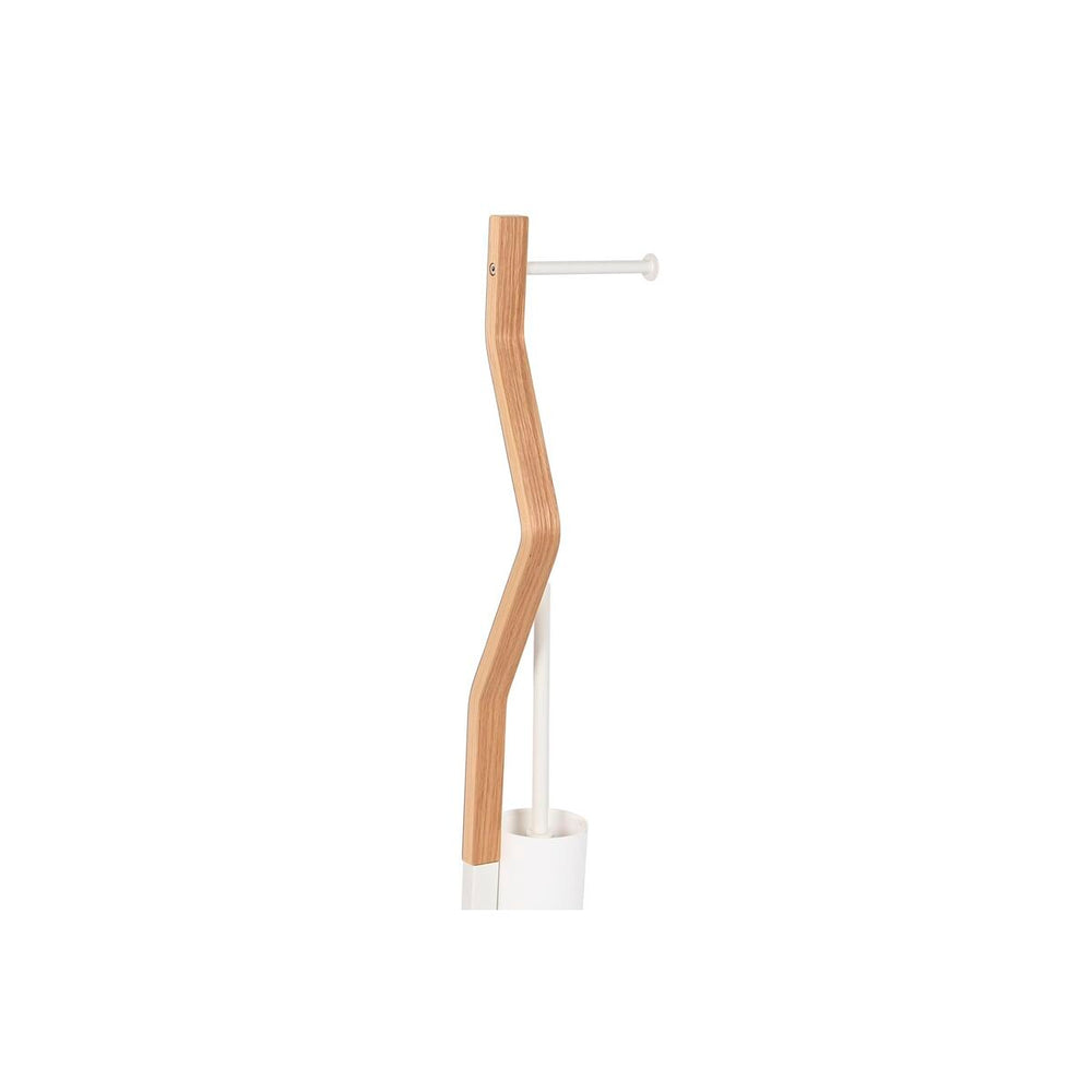 Toilet Paper Holder with Brush Stand DKD Home Decor Natural Wood Steel 18,5 x 18,5 x 75 cm