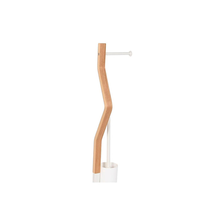 Toilet Paper Holder with Brush Stand DKD Home Decor Natural Wood Steel 18,5 x 18,5 x 75 cm