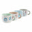 Piece Coffee Cup Set DKD Home Decor Stripes Flowers Metal Stoneware 150 ml 4 Pieces