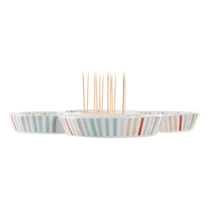 Snack tray DKD Home Decor Multicolour 22 x 22 x 3 cm Stoneware