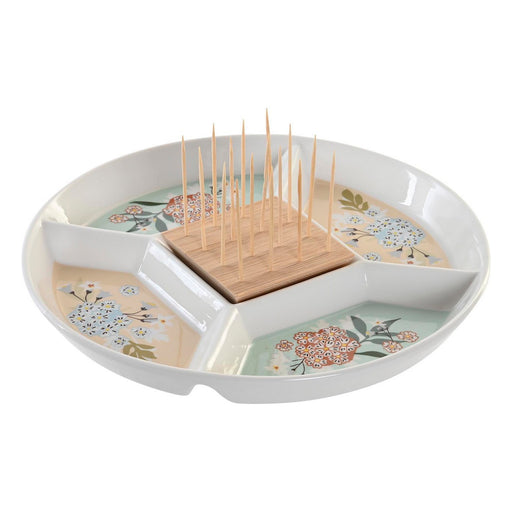 Snack tray DKD Home Decor 23,5 x 23,5 x 3 cm Green Stoneware