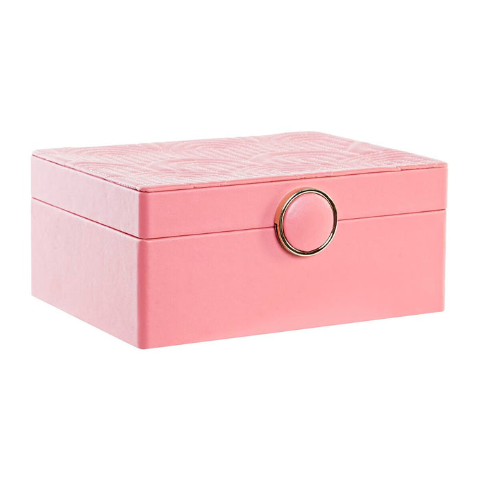 Jewelry box DKD Home Decor 17 x 13 x 8,5 cm Pink Polyurethane MDF Wood