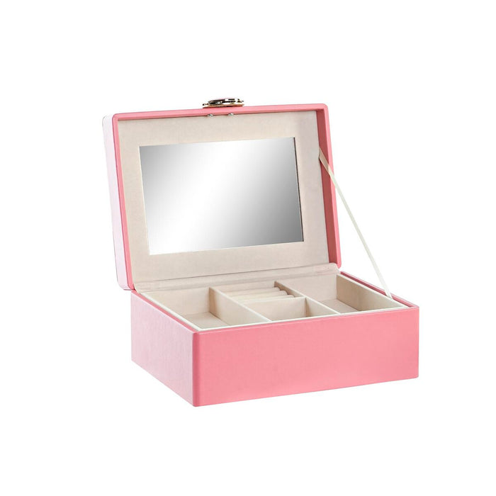 Jewelry box DKD Home Decor 17 x 13 x 8,5 cm Pink Polyurethane MDF Wood