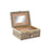 Jewelry box DKD Home Decor 17,5 x 12,5 x 8,5 cm Champagne Beige Wood Aluminium